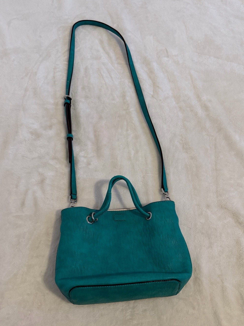 Calvin Klein Teal Satchel/ Shoulder Crossbody Bag with removable strap